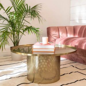 Catalina Brushed Brass Coffee Table
